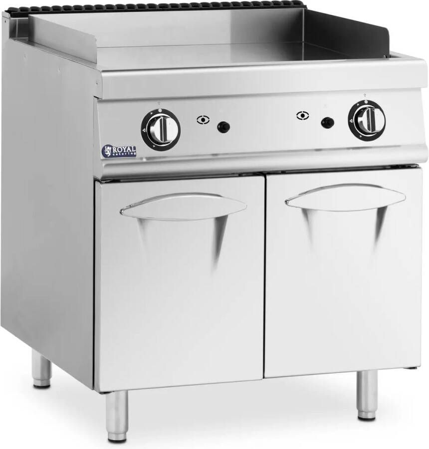 Royal Catering Gasgrillplaat 12 kW glad 50 300 °C propaangas LPG aardgas onderkast