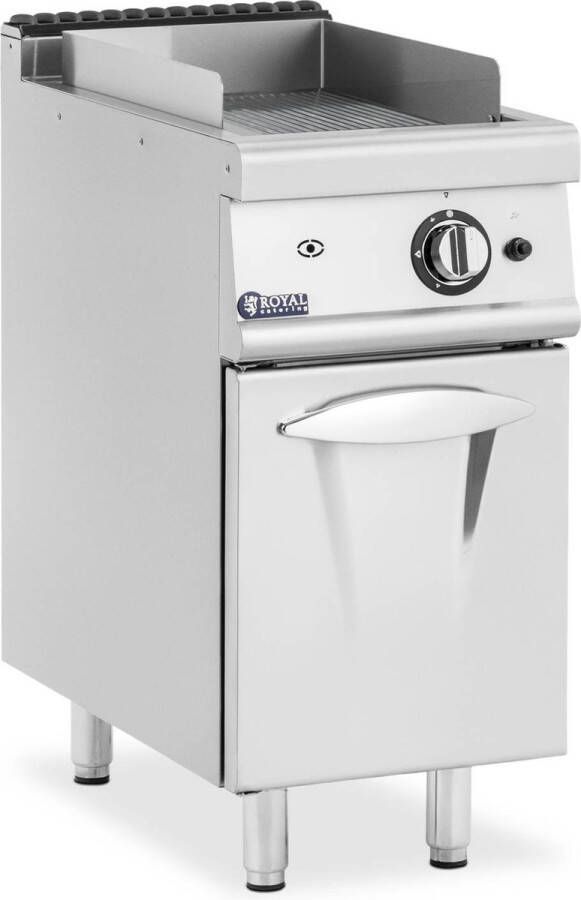 Royal Catering Gasgrillplaat 6 kW geribbeld 50 300 °C propaangas LPG aardgas onderkast