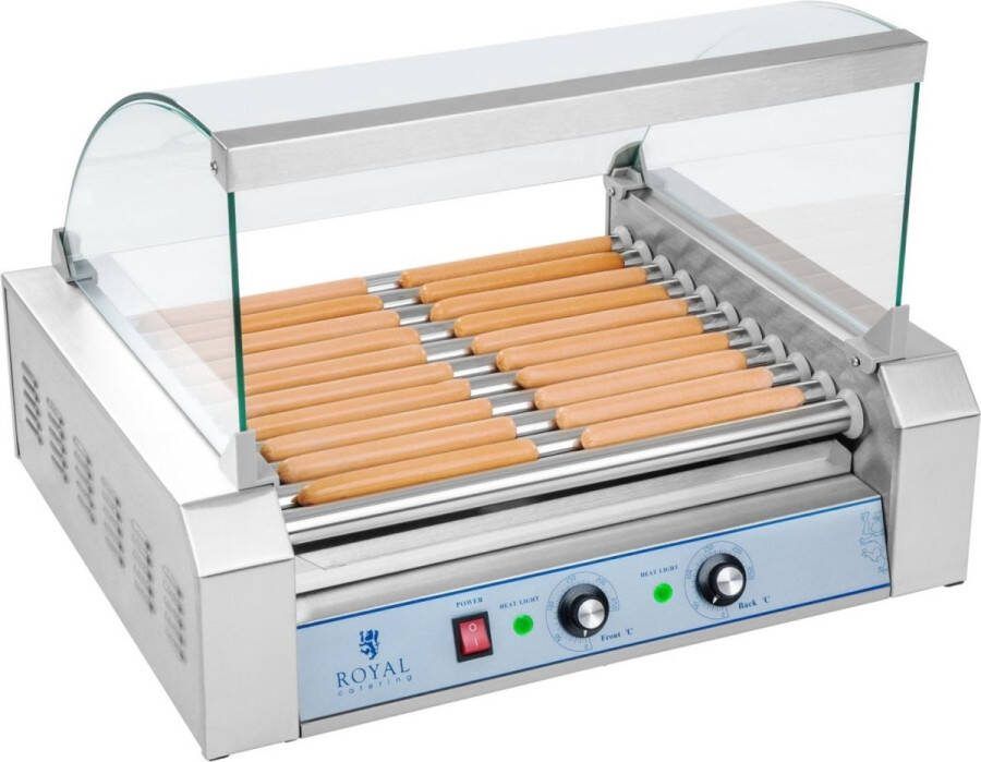Royal Catering Hotdog Grill 11 rollers Roestvrij staal