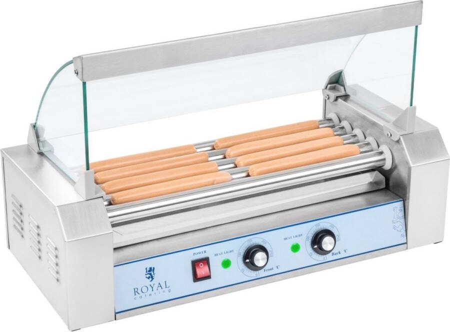 Royal Catering Hotdog Grill 5 rollers Roestvrij staal