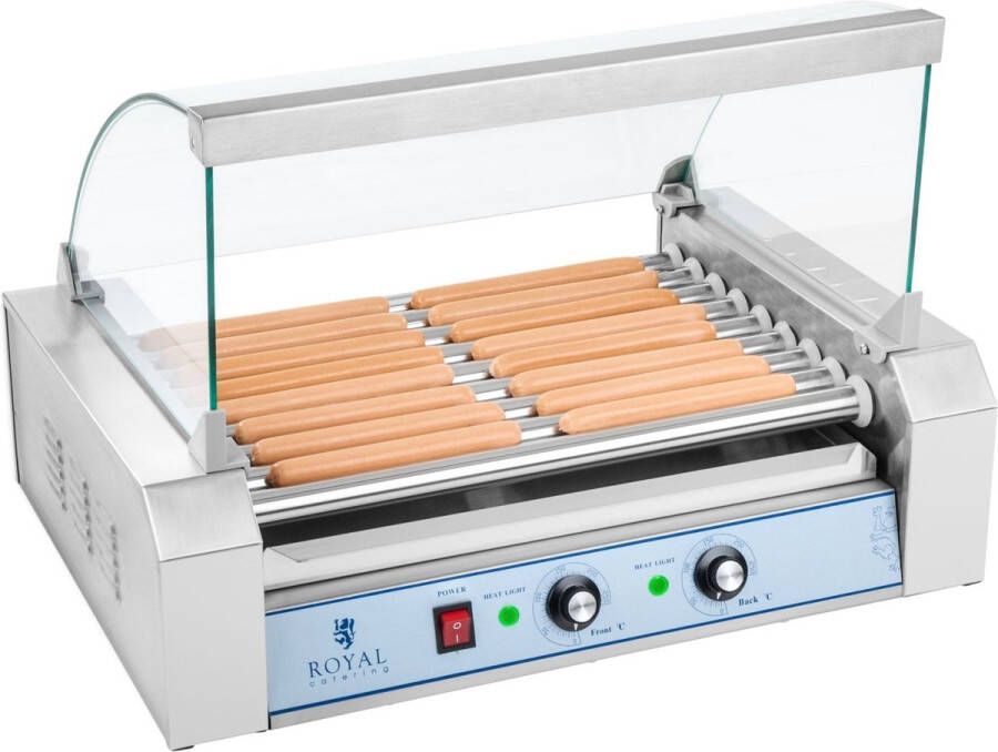Royal Catering Hotdog Grill 9 rollers Roestvrij staal