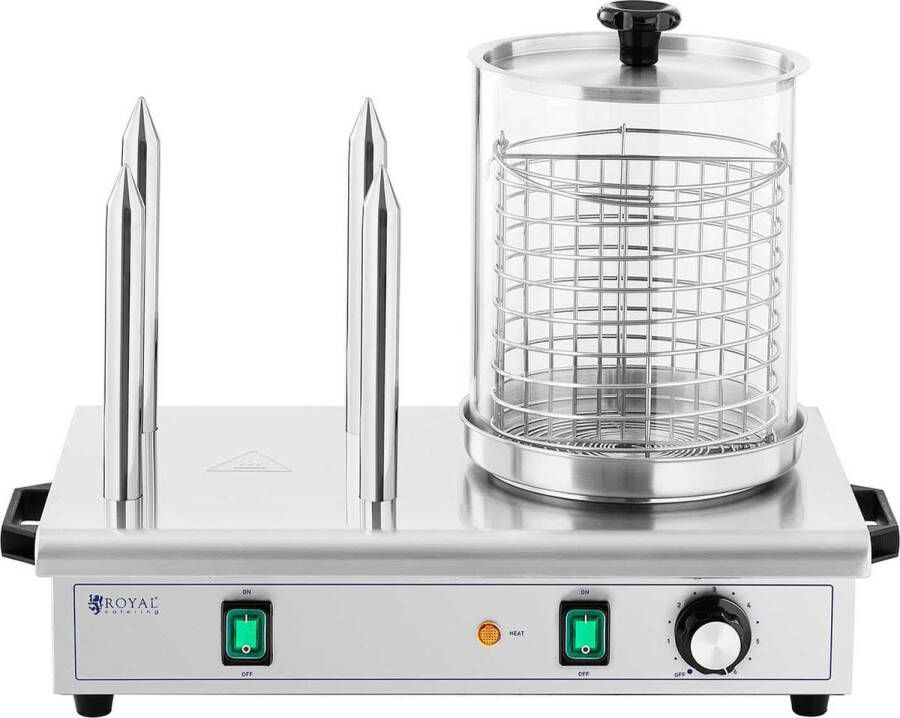 Royal Catering Hotdog-maker 650 W 4 verwarmde spiesjes - Foto 2