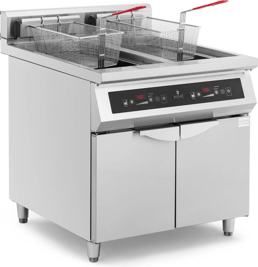 Royal Catering Inductiefriteuse 2 x 30 L 60 tot 190 °C - Foto 1