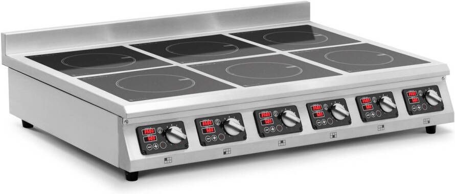 Royal Catering Inductiekookplaat 6 x 28 cm 60 tot 240 °C 400 V Timer