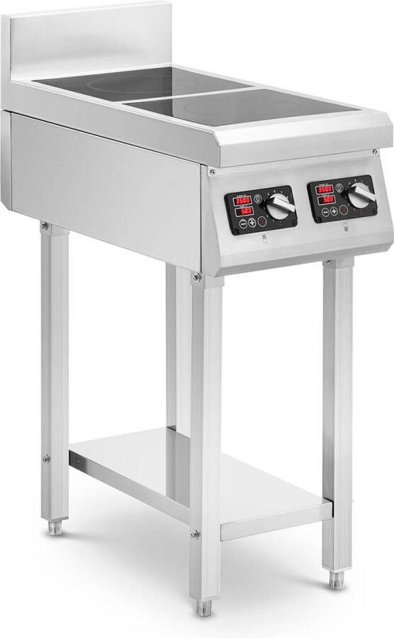Royal Catering Inductieplaat met bodem 2 x 20 cm 10 niveaus timer