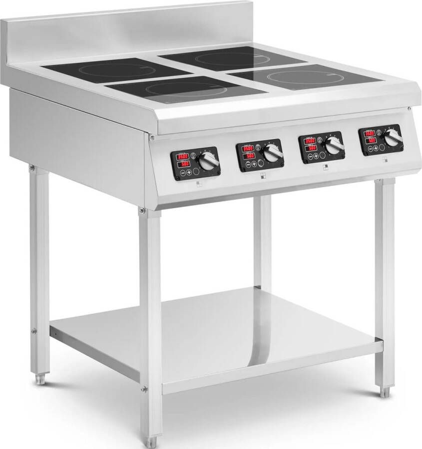 Royal Catering Inductieplaat met bodem 4 x 3500 W 400 V 4 x 20 cm 10 niveaus timer