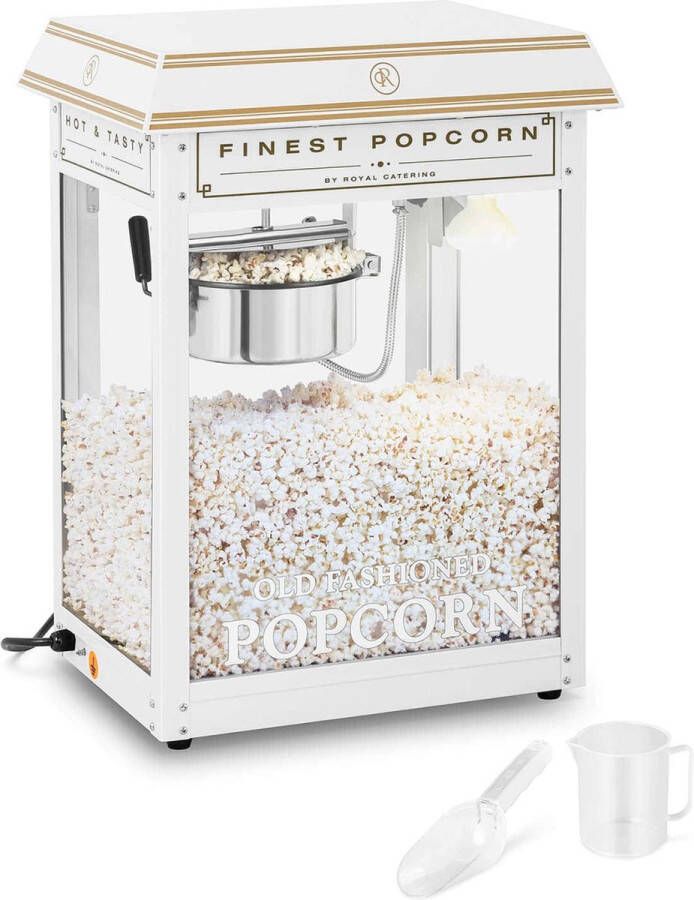 Royal Catering Popcorn Machine wit en goud