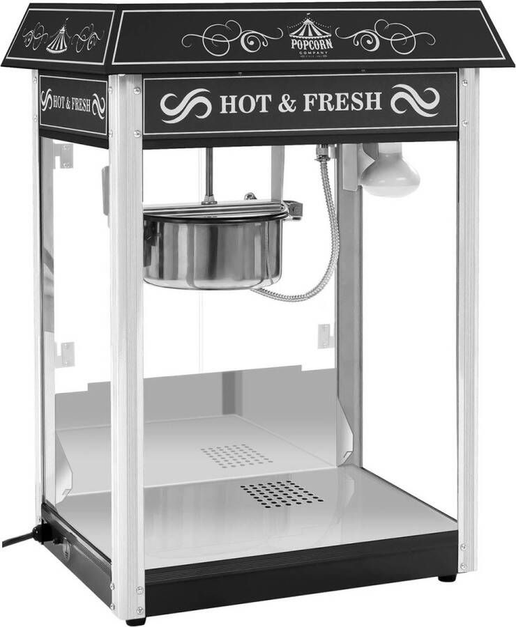 Royal Catering Popcorn Machine zwart Amerikaans ontwerp