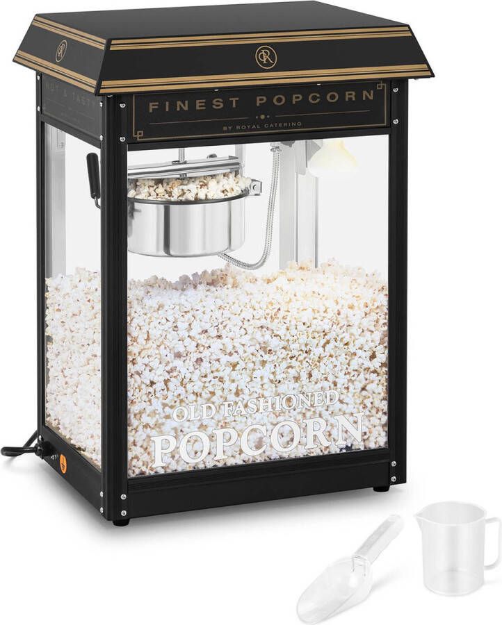 Royal Catering Popcorn Machine zwart en goud