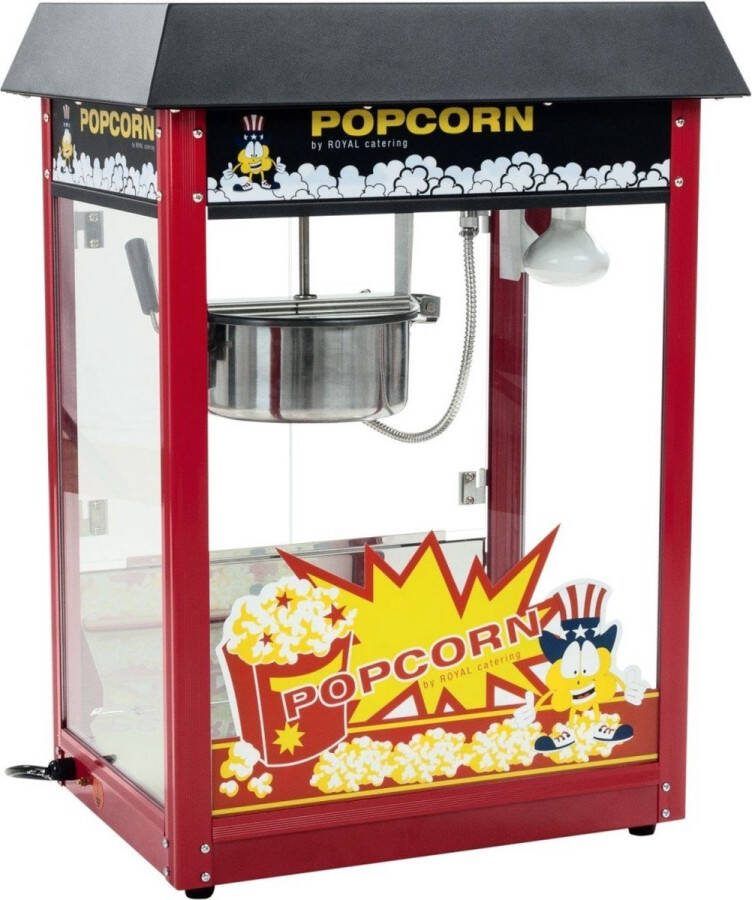 Royal Catering Popcorn machine Zwart Rood 16 L per uur