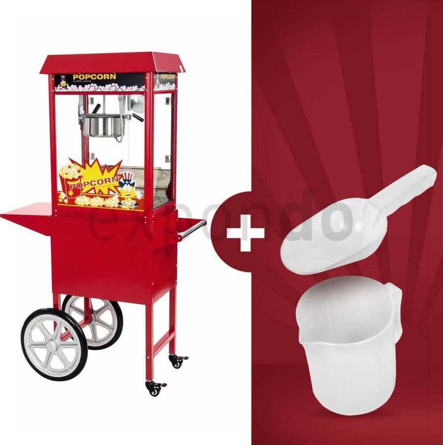 Royal Catering Popcorn Machine met kar Rood - Foto 2
