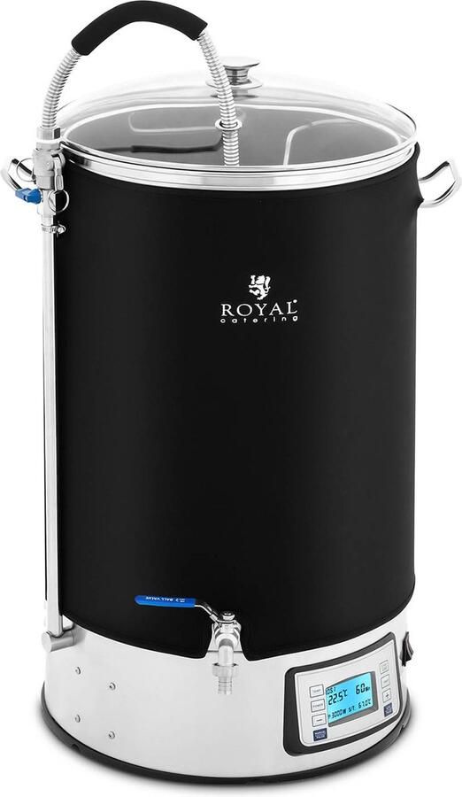 Royal Catering Brouwketel met isolatie 60 L 3000 W 10 100 °C RVS LCD display Timer