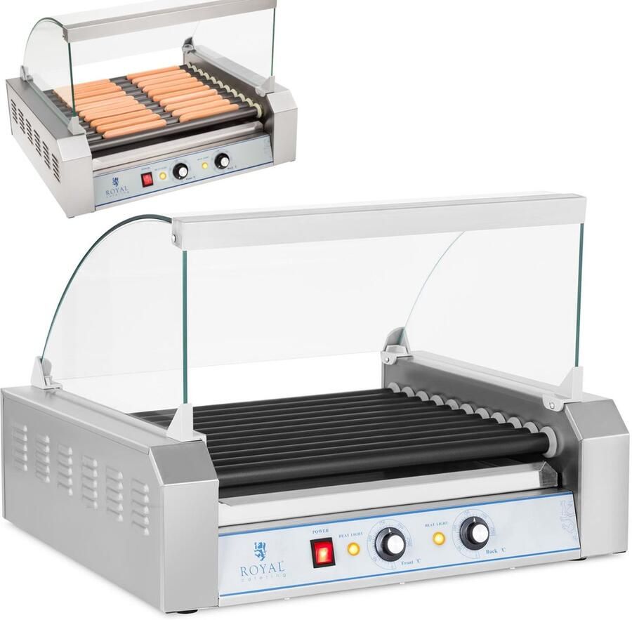Royal Catering Hotdog Grill 11 rollers Teflon