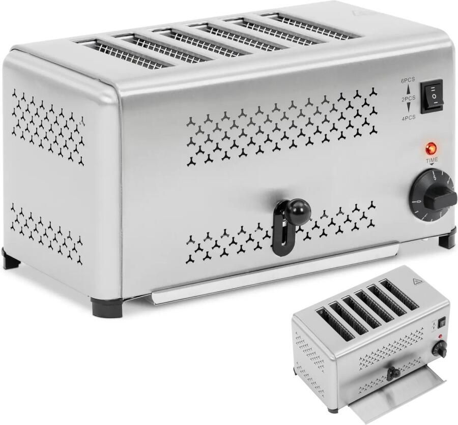 Royal Catering RCET-6N Broodrooster 6 Sneden 2500 W Roestvrij Staal