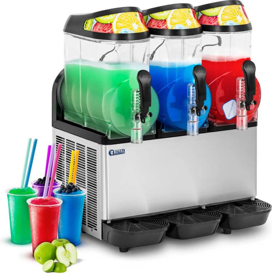 Royal Catering Slushmachine 3 x 12 L LED-verlichting digitaal bedieningspaneel Koninklijke Horeca