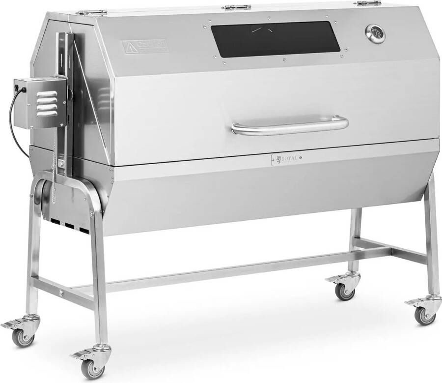 Royal Catering Speenvarkengrill met motor 40 kg lengte grillspit: 138 cm RVS windbescherming