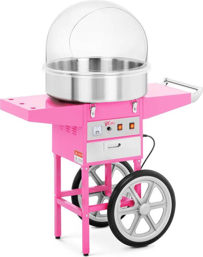 Royal Catering Krachtige suikerspinmachine met roestvrijstalen kom en warmhoudlade 230V 1200W