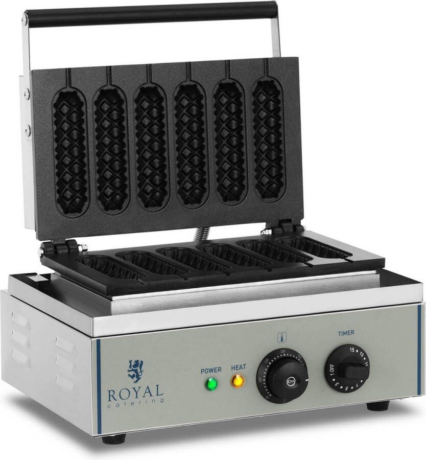 Royal Catering Wafelijzer 1.550 watt stick maïshond