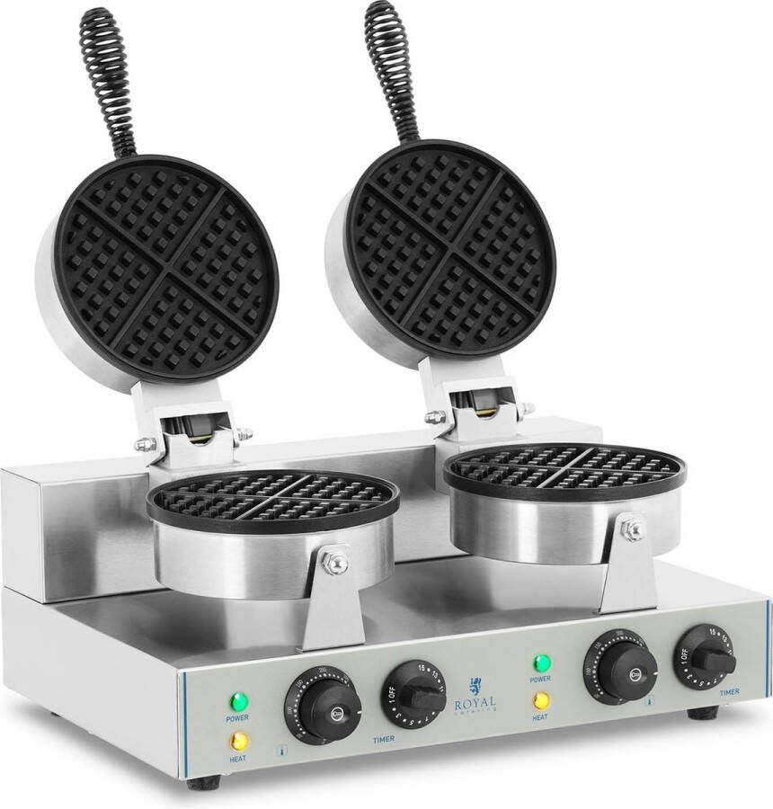 Royal Catering Wafelijzer 2 x 1300 watt Rond