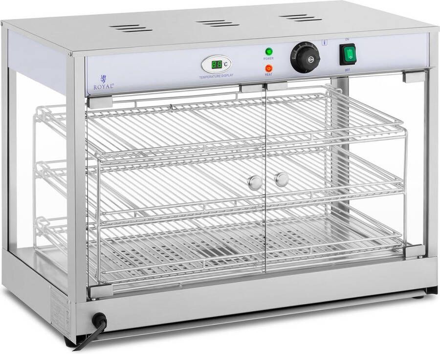 Royal Catering Warmhoudvitrine- 1.200 W LED display