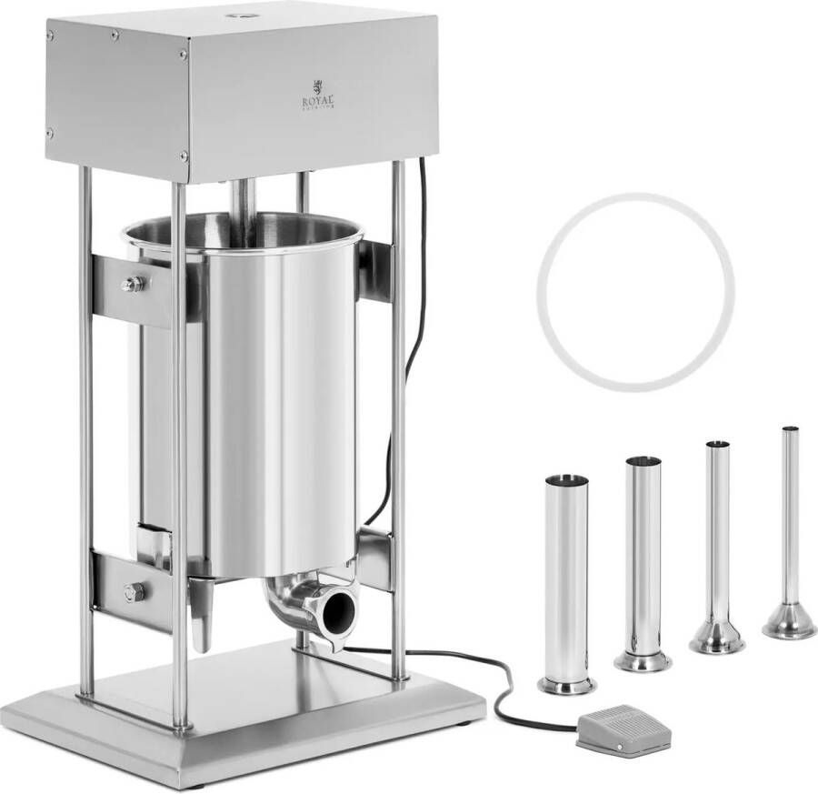 Royal Catering Worstenvuller 20 L elektrisch incl. 4 vulbuizen