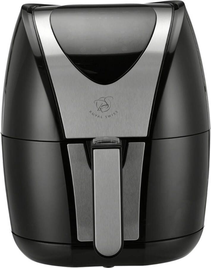 Royal Swiss Airfryer 3.5L – Heteluchtfriteuse 1400W – Gezond Koken met Weinig Olie – Temperatuurregeling 80-200°C – Timer 30 Min – Zwart Zilver