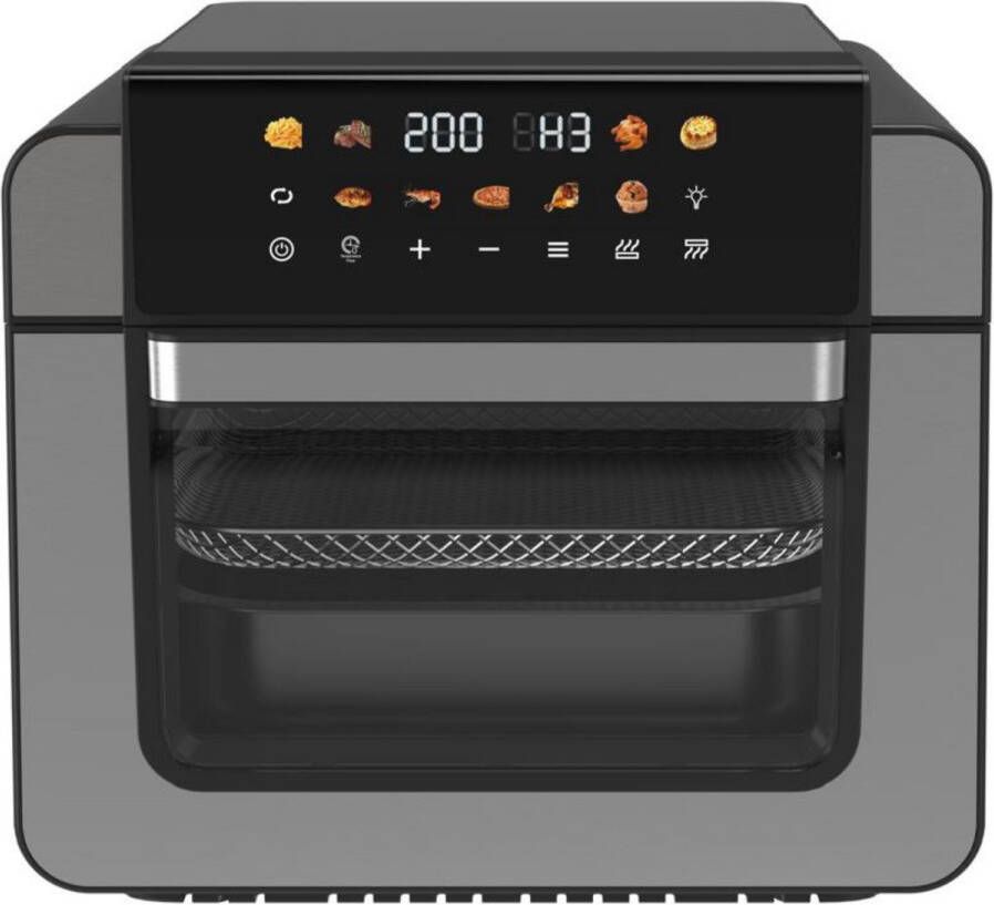 Royal Swiss GLA-1501 – Airfryer Oven 15L XXL – Heteluchtfriteuse – 9 Programma s – 1800 Watt – PFAS vrij – Digitale Display – 80 tot 220°C – Timer 90 min – Inclusief Accessoires