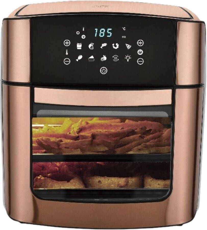 Royal Swiss – Airfryer Oven XXL 16L – Heteluchtfriteuse & Vrijstaande Oven – 1800W – 8 Automatische Programma s – Digitaal Touchscreen – PFAS-vrij – Rosegoud – Inclusief Accessoires