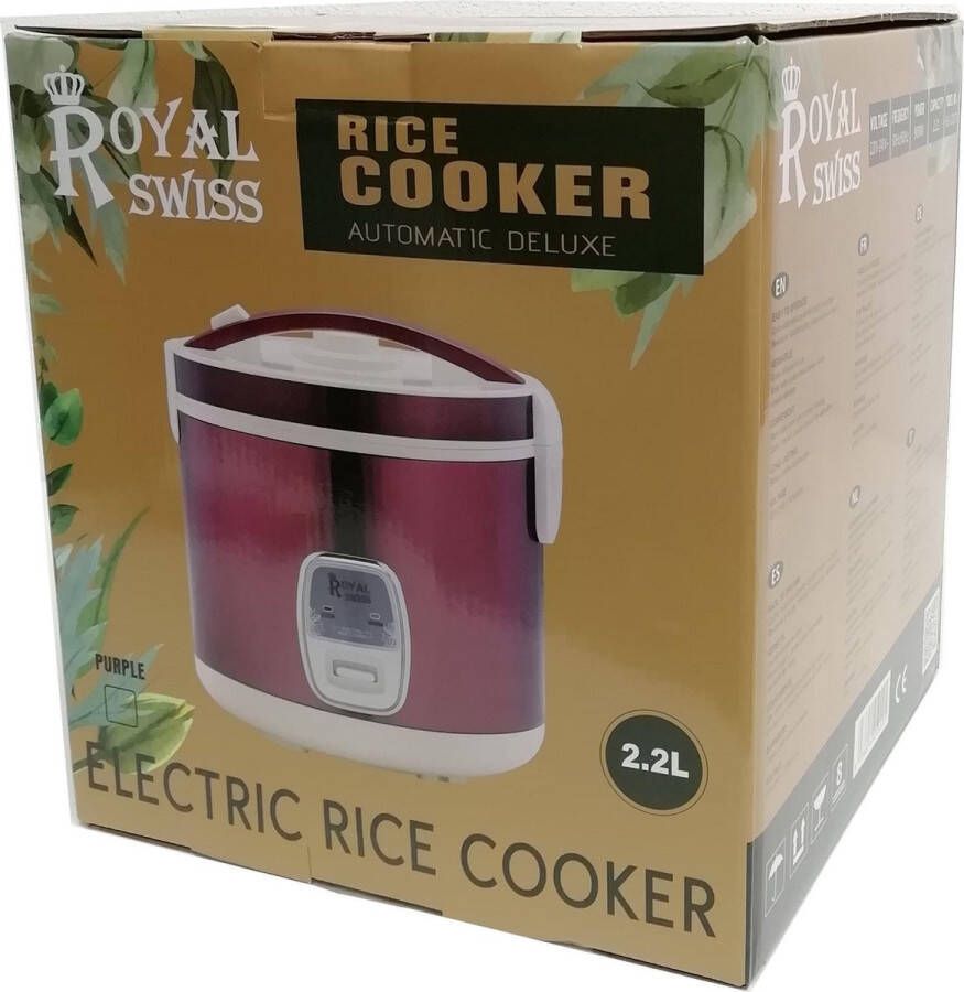 Royal Swiss Elektrische Rijstkoker 2 Liter Paars