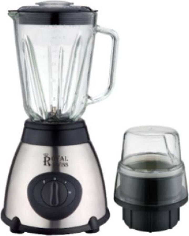 Royal Swiss Glazen blender RVS INOX Zilver