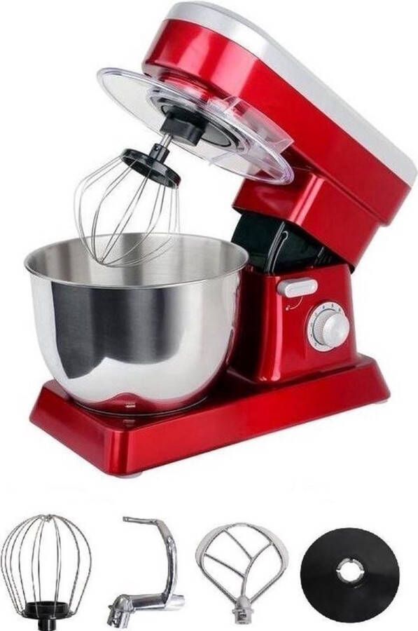 Royal Swiss Keukenmachine Multifunctionele Keukenrobot mixer 5 Liter Elektrische Energie 1200w Zilver Rood - Foto 2