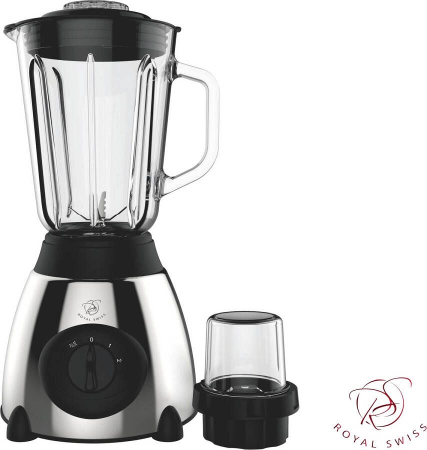 Royal Swiss Krachtige Blender 1030W – Blender voor Smoothies IJscrusher en Grinder – 2 Snelheden – Grijs – Nieuwste Model voor Krachtig Mengen en Verwerken van IJs - Foto 2