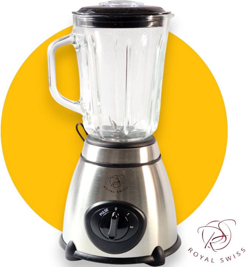 Royal Swiss Krachtige Blender 1030W – Blender voor Smoothies IJscrusher en Grinder – 2 Snelheden – Grijs – Nieuwste Model voor Krachtig Mengen en Verwerken van IJs - Foto 5