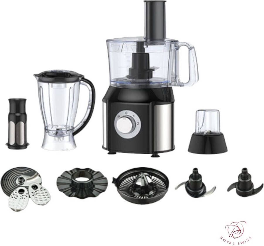 Royall swiss Mixer 10 in 1 XL EDITIE Blender Keukenmixer Deegmixer Foodprocessor BLACK EDITION Multifunctioneel Vleesmolen Centrifuge Staafmixer Handmixer AWARD WINNER 2023 model