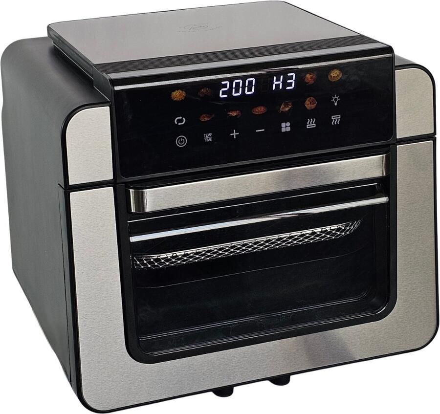 Royal Swiss GLA-1501 – Airfryer Oven 15L XXL – Heteluchtfriteuse – 9 Programma s – 1800 Watt – PFAS vrij – Digitale Display – 80 tot 220°C – Timer 90 min – Inclusief Accessoires