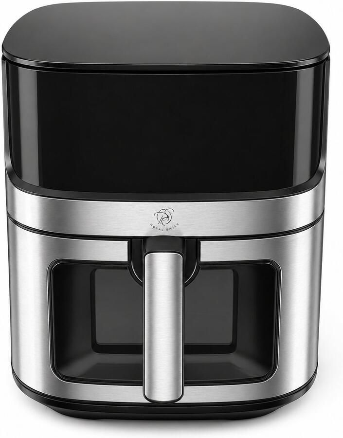 Royal Swiss Airfryer XXL 8L – Heteluchtfriteuse met Kijkvenster – 1500W – PFAS-vrij – Touchscreen – Voor Gezond & Vetarm Frituren – Grijs Frituurtoestel - Foto 3