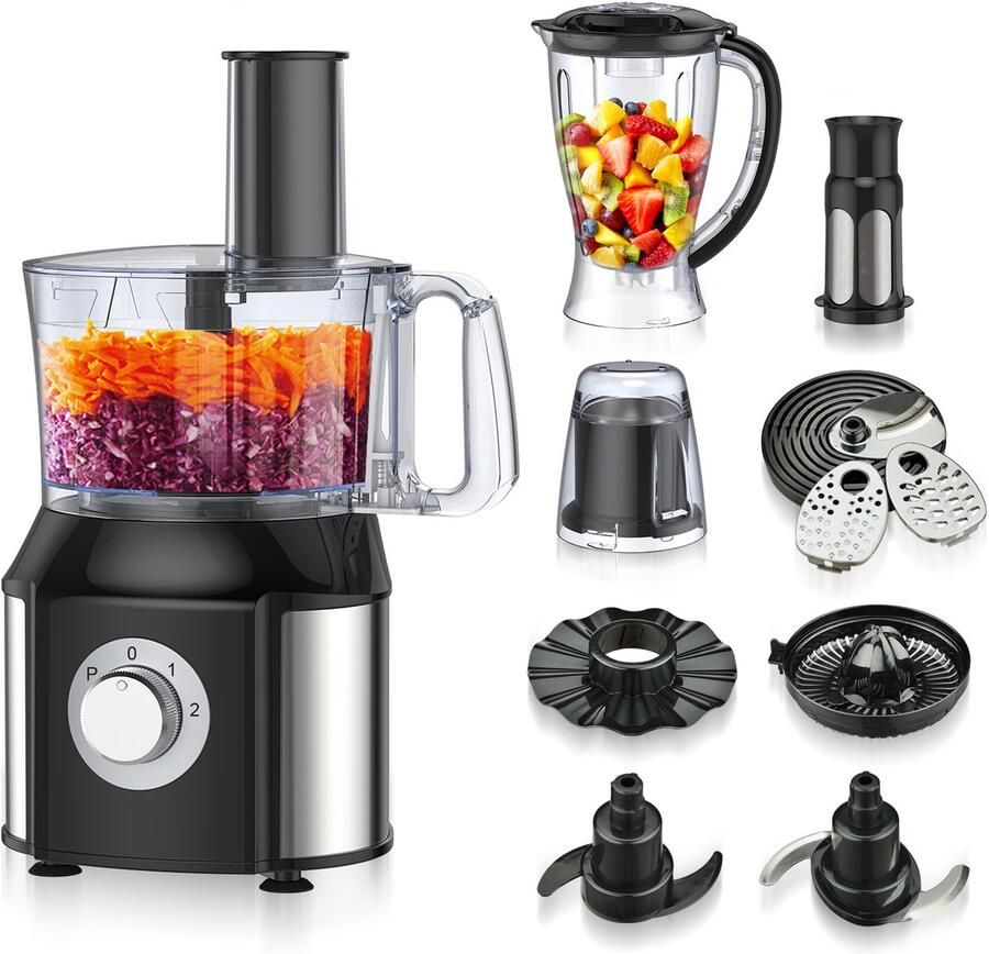 Royal Swiss Mixer 10 in 1 XL EDITIE Blender Keukenmixer Deegmixer Foodprocessor BLACK EDITION Multifunctioneel Vleesmolen Centrifuge Staafmixer Handmixer AWARD WINNER 2023 model