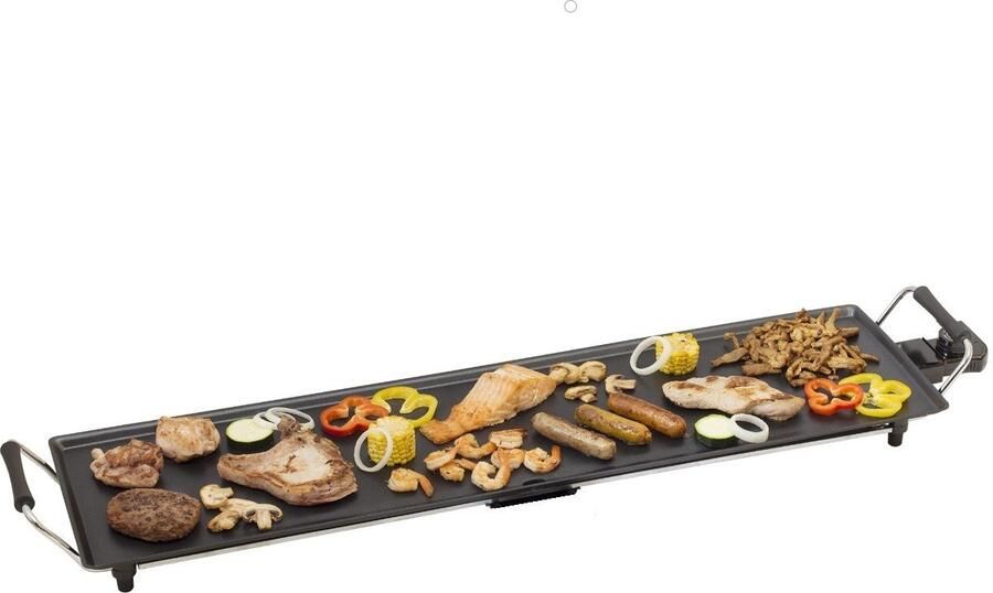 Royal Swiss GrillplaatXXL Bakplaat voor 8 Personen -Tafelgrill electrisch met antiaanbaklaag Grillplaat met 2000W zwart