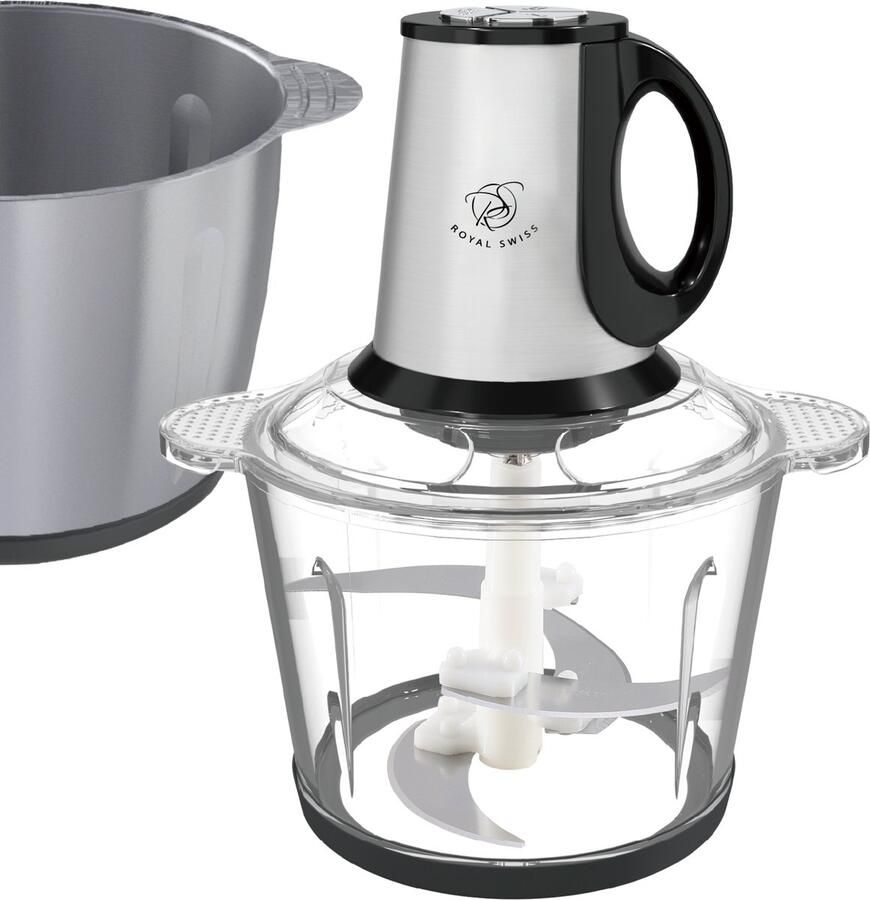 Royal Swiss Hakmolen 3L – 400W – Elektrische Groente & Vleesmolen – 3 Snelheden – RVS Messen – Inclusief Accessoires – Oververhittingsbeveiliging