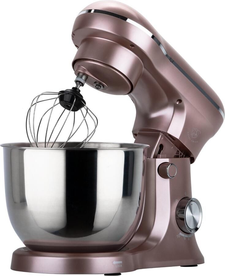 Royal Swiss Keukenmixer 5L Koffie – 10 Snelheden + Pulse – 1500W – Planetaire Mengfunctie – Inclusief Deeghaak Menghaak & Garde – RVS Mengkom