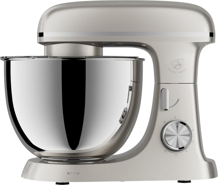 Royal Swiss – keukenmachine – 2000W Vermogen – 8 5L RVS Kom – Planetair Mengsysteem – Crème