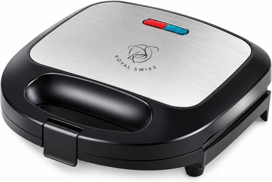 Royal Swiss Tosti IJzer 750W – Tosti Apparaat voor 2 Tosti s – Anti-aanbakplaten – 2 Controlelampjes
