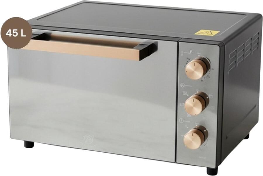 Royal Swiss Vrijstaande oven – 45 Liter – 1700W – 7 Programma s – Elektrische Oven – Met Draaispit Grill en Boven-Onderwarmte – - Foto 2