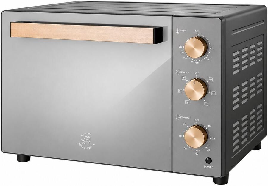 Royal Swiss Vrijstaande oven – 45 Liter – 1700W – 7 Programma s – Elektrische Oven – Met Draaispit Grill en Boven-Onderwarmte – - Foto 2