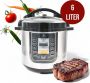 Royal Swiss Slowcooker 6 liter – 1000 Watt Warmhoudfunctie Digitaal Kookboek Keramische Binnenpan warme functie RVS - Thumbnail 1