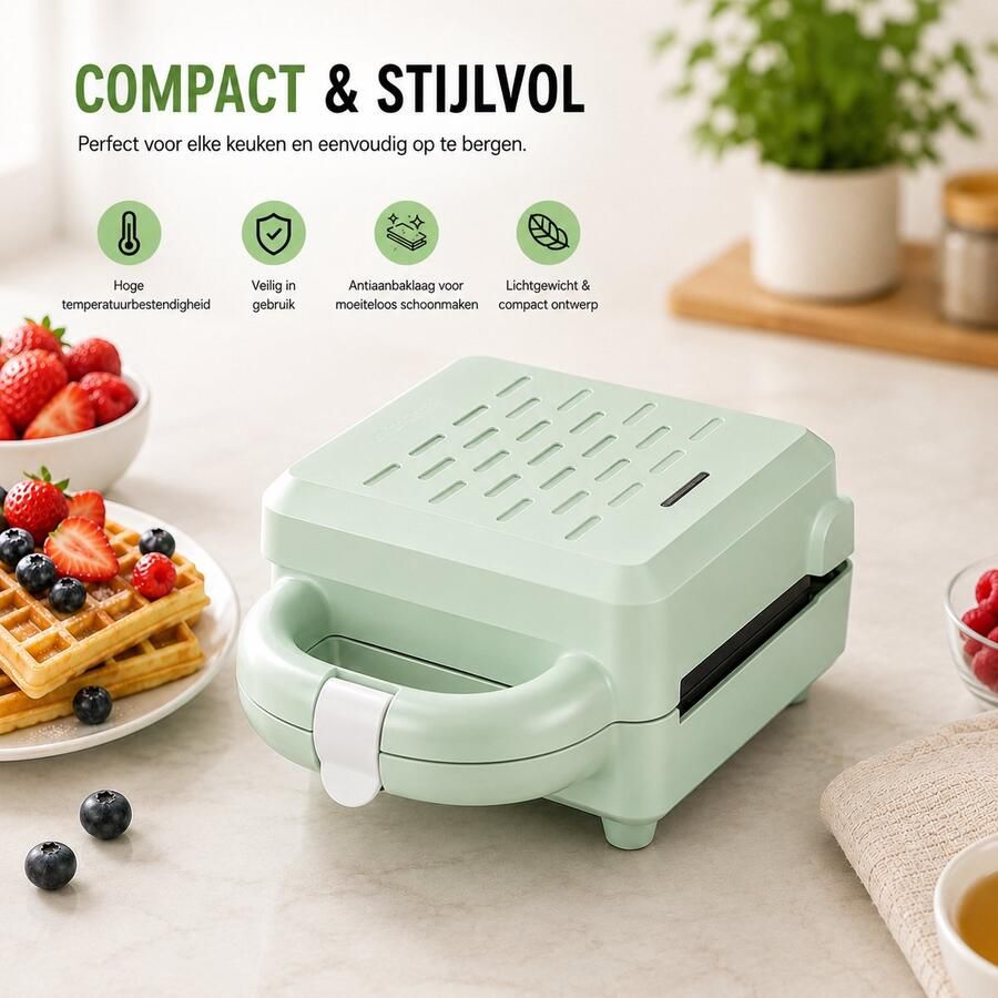 Royalstar 3-in-1 Sandwichmaker Wafelijzer & Contactgrill – 650W Antiaanbaklaag Verwisselbare Bakplaten