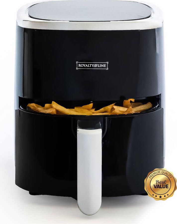 Royalty line AF-5605D Airfryer XL Heteluchtfriteuse XL 3.5 Liter Airfryers Digitaal Display Geschikt Voor 1000 Gr. Friet 1200W Zwart