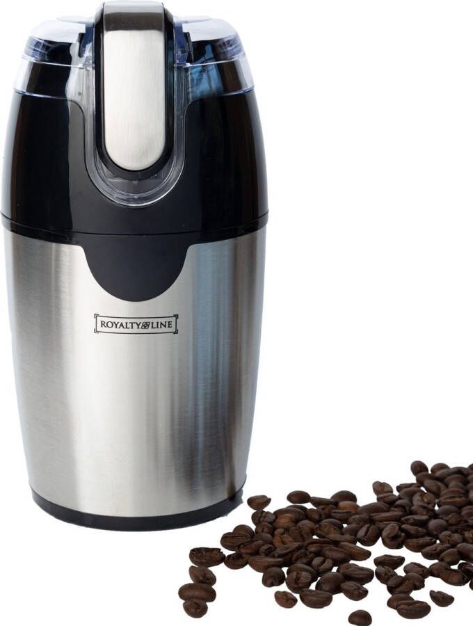 Royalty line CGE200 Elektrische Koffiemolen 200W Koffiebonen Maler 70gr Bonenmaler met RVS Messen BPA Vrij Coffee Grinder Kruidenmolen Voor Kruiden Noten & Specerijen RVS Zwart - Foto 4