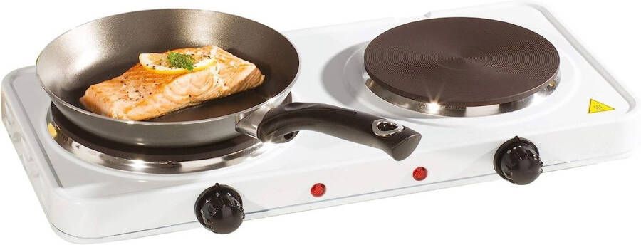 Royalty line DKP2500 2 Pits Elektrische Kookplaat Kookplaten Vrijstaand 2500W Ø155 + 185mm Regelbare Temperatuur Vrijstaande Dubbele Kookplaat Wit - Foto 2