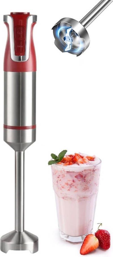 Royalty line ESTM800 Staafmixer Krachtig Motor 800W RVS Blender Handmixer Met 20 Snelheidsinstellingen en Turbo Functie Rood - Foto 2